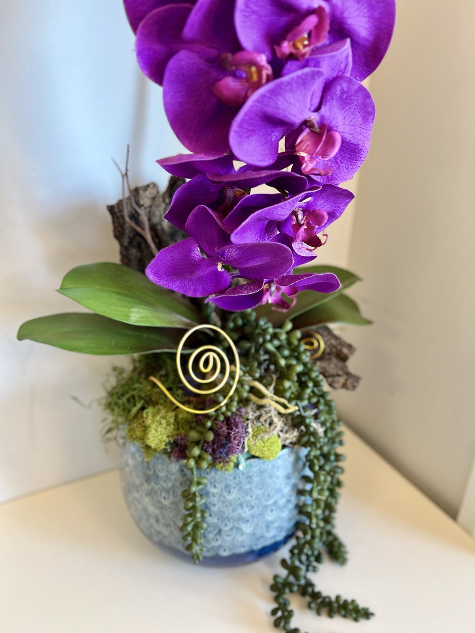 Orchid Floral Arrangement in Planter (Premium version) - Image 3