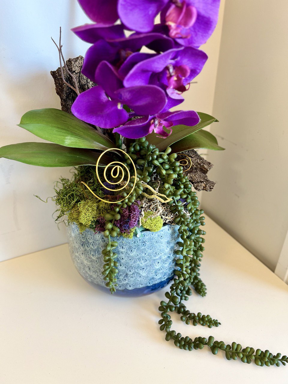 Orchid Floral Arrangement in Planter (Premium version) - Image 4